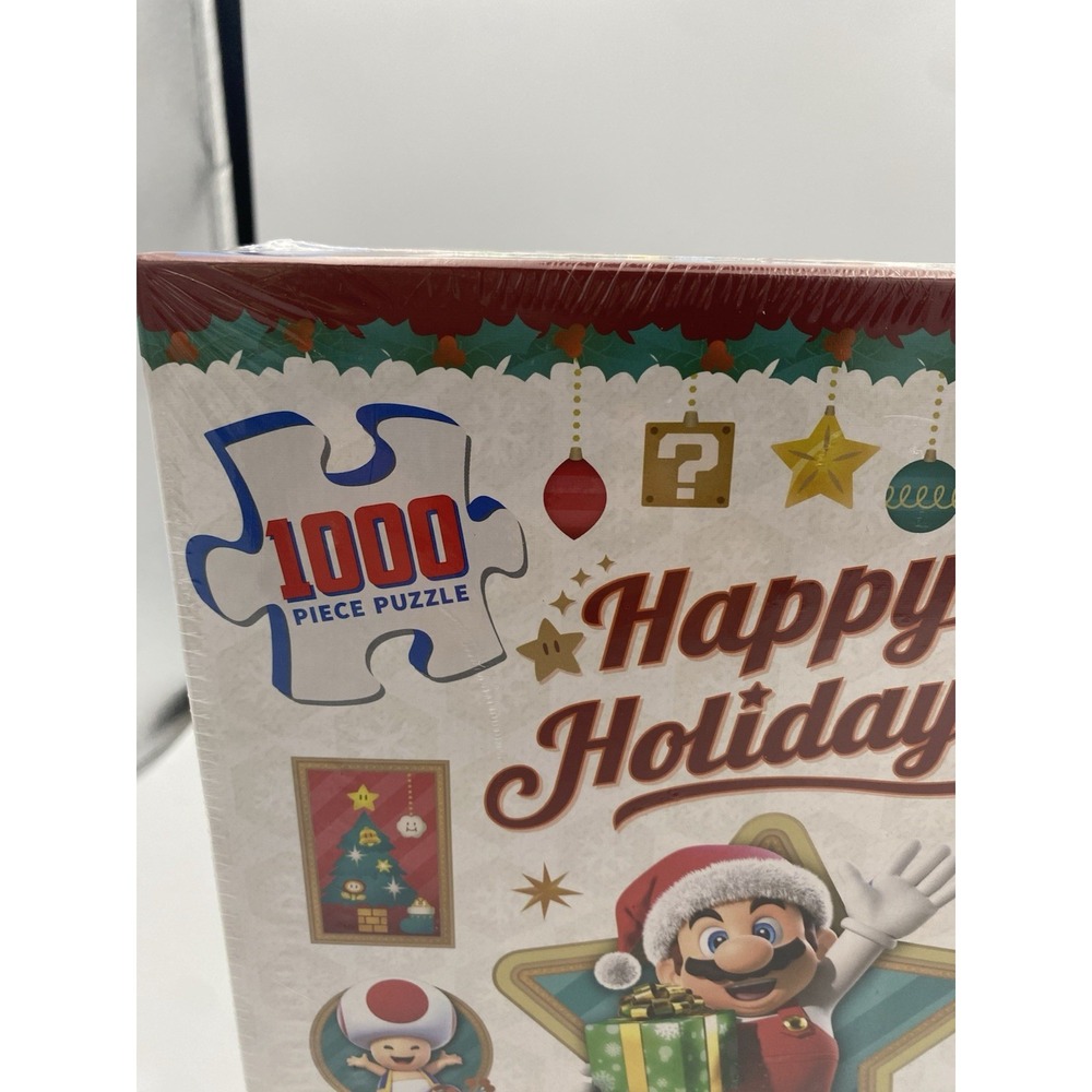 Super Mario Happy Holidays 1,000 Piece Puzzle New Great gift! Princess Peach NEW - Picture 2 of 6
